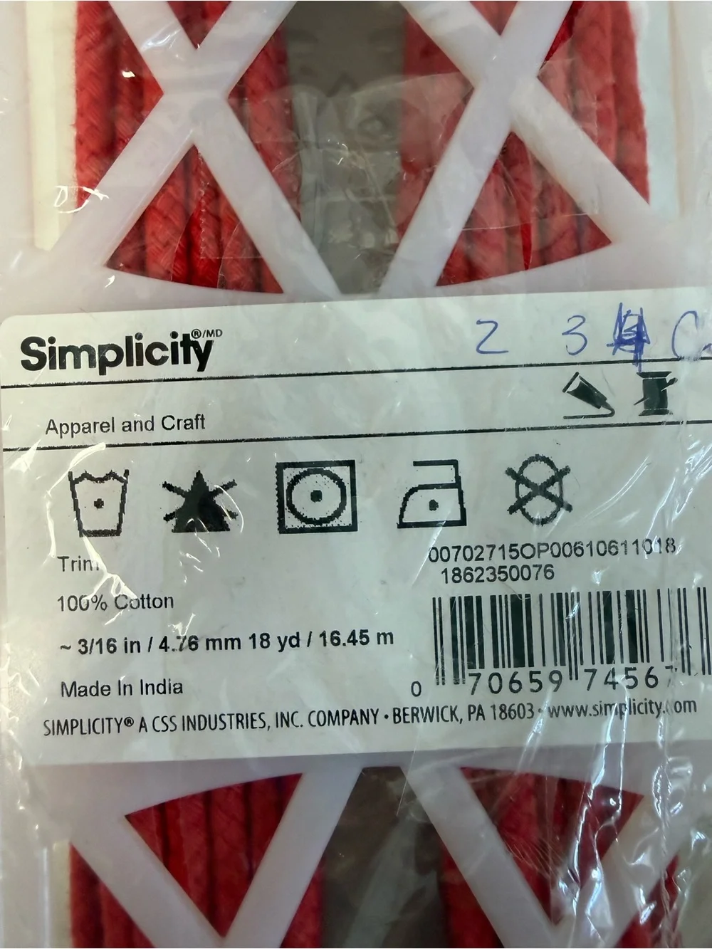 SIMPLICITY Six Decorative Cord Trim Spools NWT